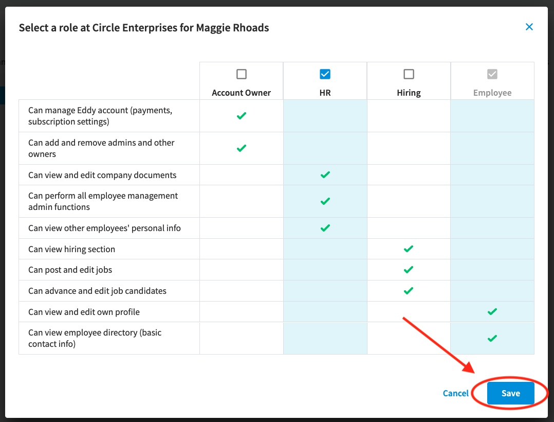 Assigning or Changing Roles of Employees